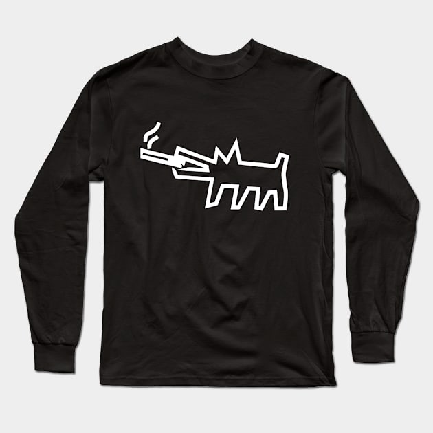 Smoking Dog Long Sleeve T-Shirt by lkn